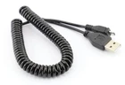 2m COILED USB 2.0 MICRO B DATA CHARGER CABLE