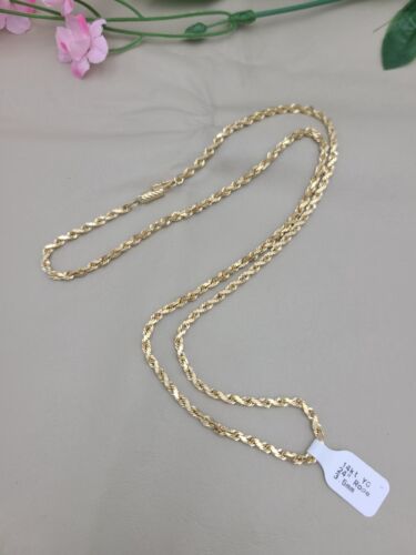 k841 Solid Unisex 24" 14kt Yellow Gold Rope Neckl… - image 1