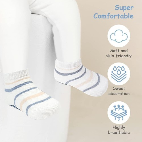 VIER Paar Baby Mädchen Socken mit Silikon Punkte Sohle Gr. S Welpen von Vicloon - Bild 2 von 7