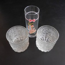 3 verres eau alcool jus fruit vintage art déco table 1950 1970 Italie N4307