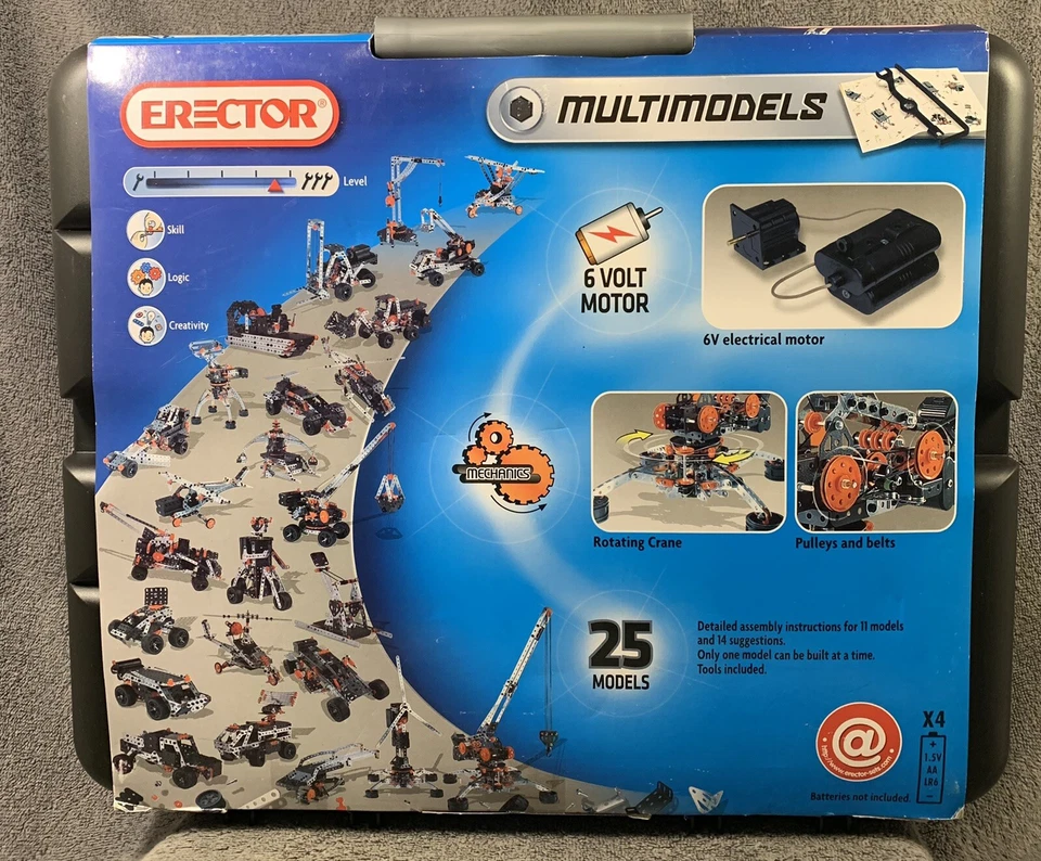 Erector - Super Construction Set, 25 Models, 640+ Parts Plus 6 Volt Motor - Image 2 of 4