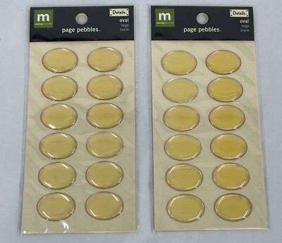 #ad New MM Page Pebbles Oval Ex Large Scrapbooking Embellishments Lot Of 2 $7.56