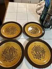 4 Vintage Homer Laughlin Gold Glade  Bread Plates