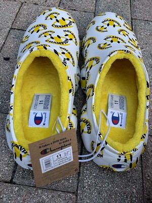 Champion Men\'s Super‎ Meloso Warped Yellow and White Clog Slip On Shoe Sandals Champion Super Meloso Warped Slip on Logo Clogs Shoes Yellow  main image 3