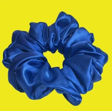 XXL Jumbo Women Charmeuse Royal Blue Satin Scrunchie Mothers Day, Birthday gift