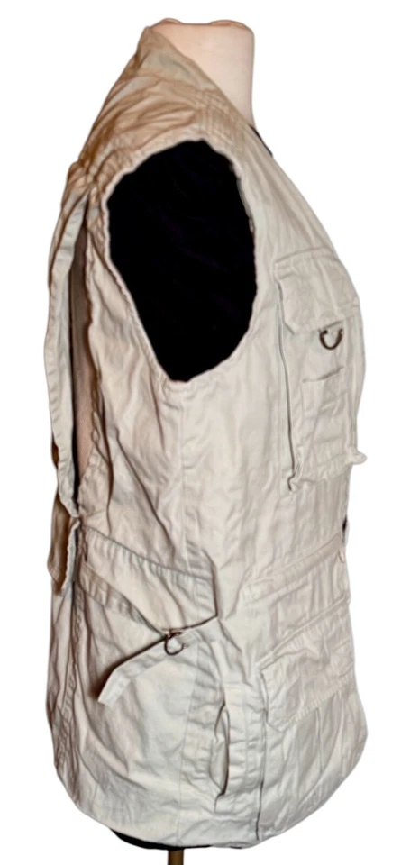 Vintage Orvis Khaki Tan Outdoor Hunting Fishing Vented Vest - Unisex - Medium - Image 2 of 4