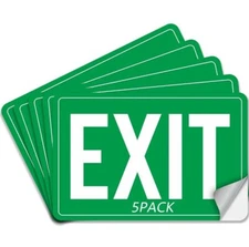 Exit Signs for Business-Green- 5pk