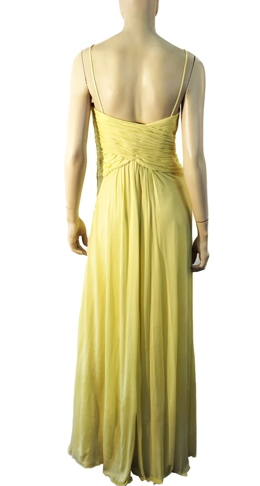Abito MICHAEL KORS senza maniche in jersey di seta giallo lime 8 $2720