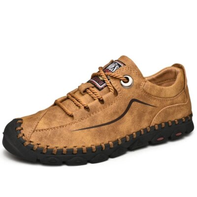 Men's Soft Casual Shoes Handmade Loafers Non-slip Sneakers Flat Hiking Shoes 