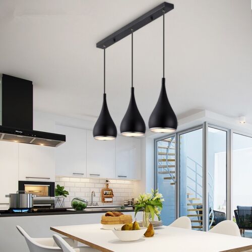 Bar Lamp Kitchen Modern Pendant Light Black Pendant Lighting Home Ceiling Lights - Picture 1 of 16