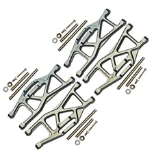 GPM Racing Aluminum Front & Rear Lower Arms Grey : Maxx w/ WideMAXX