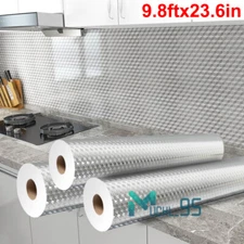 1~3x Peel & Stick Aluminum Foil Contact Paper Self Adhesive Countertop Wallpaper