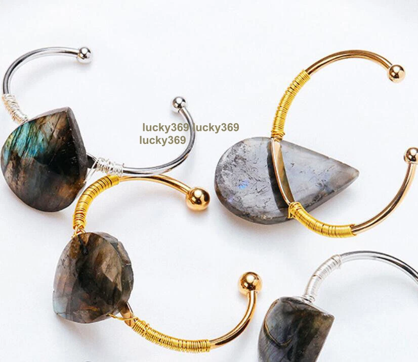 Новый натуральный каплевидный лабрадорит драгоценный камень ручной вязки браслет энергии исцеления Chatoyant - Изображение 3 из 4