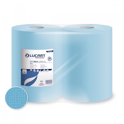 500 Blatt Putztuchrolle Lucart SkyTech 3.500XL Papierrolle Werkstattrolle blau