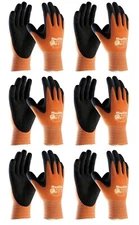 PIP 34-8014 MaxiFlex Ultimate HI VIS Micro Foam Nitrile Grip WORK GLOVES 6 PR