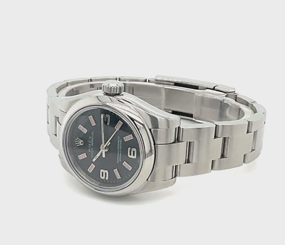 Rolex Oyster Perpetual 26mm Ladies Steel Oyster Black Arabic Dial