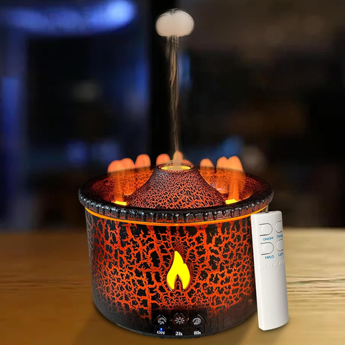 Volcano Diffuser, Essential Oil Diffuser 300Ml Volcano Humidifier with Flame & V
