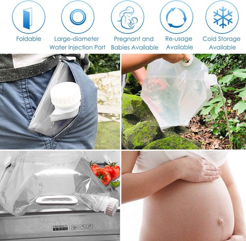 Collapsible Water Tank Container Bag, BPA Free Outdoor Folding Water Storage US - Picture 4 of 8