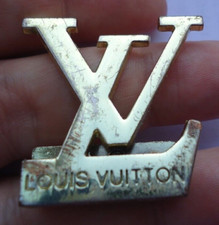 RARE Vtg- 70s Louis Vuitton Initiales LV Gold Belt Buckle Size-1.3x1.4 in
