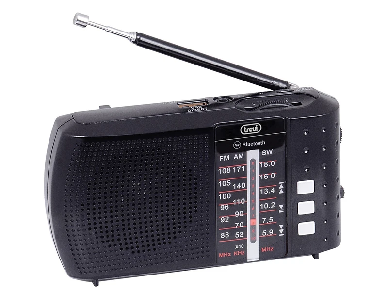 Radio Cassa Portatile Bluetooth Nera Batterie Multibanda USB Micro SD, fotografia 7 di 7