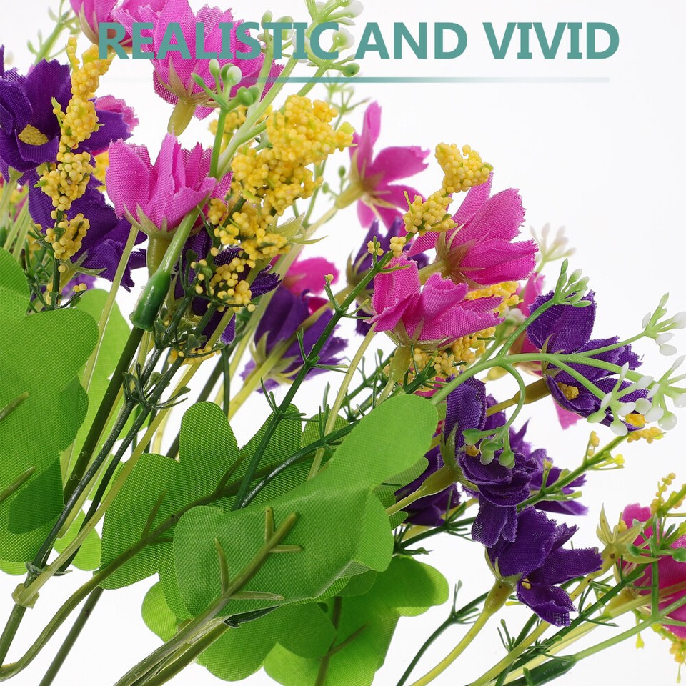 Artificial Flowers in Vase Centerpiece Decoration Cineraria Office eBay