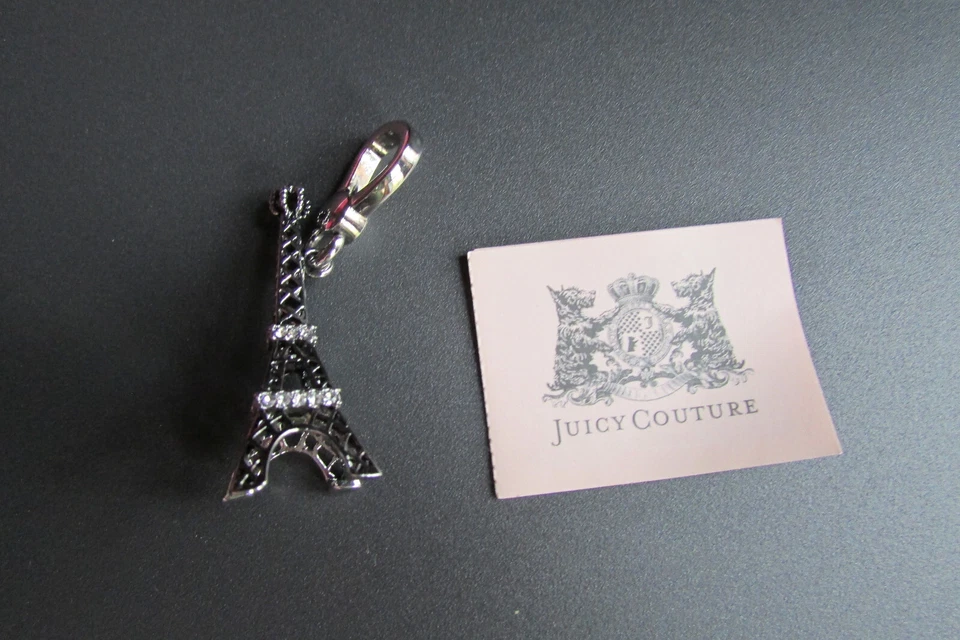 Juicy Couture Charm Pave Torre Eiffel Tono Plata Nuevo en Juicy Caja Etiquetada Foto 2 de 4
