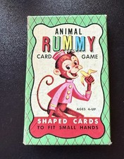 Vintage Animal Rummy Kids Card Game- Walt Disney Productions - Warren Paper Prod