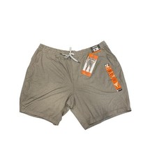 Kirkland Signature Mens Active Shorts XXL Khaki Taupe Stretch Drawstring 7771398
