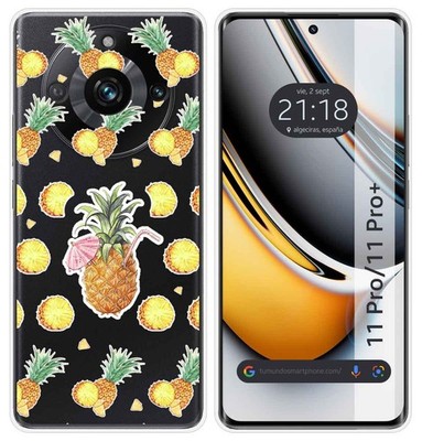 Funda Silikon Transparent für Realme 11 Pro / 11 Pro+ Plus 5G TPU Piña Dib