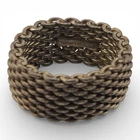 Tiffany & Co Somerset Woven Chain Ring 925 Sterling Silver Vintage Band