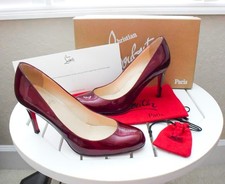  Christian Louboutin Simple Pump 85 Metal Patent Rouge Red - size 35.5 - 85mm