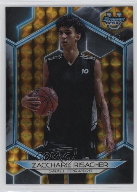2023-24 Bowman U Best Gold Geometric Refractor /50 Zaccharie Risacher #29