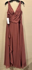 Azazie Kori Bridesmaid Dress Desert Rose Size 8 Chiffon Sleeveless AZ2563491
