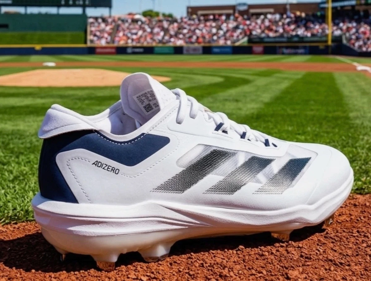 Adidas Adizero Impact TPU Mens Size 12.5 Baseball Cleats White Navy Blue IH3461 adidas Men main image 2
