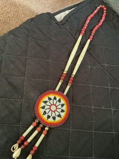 Beaded Native American Style Medallion Necklace