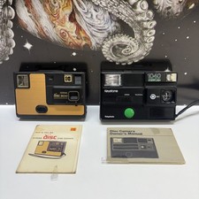 Lot of 2 VTG Disk Cameras: Kodak Disc 3100 Keystone 1040 w/manuals Untested