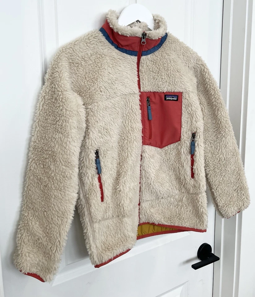 Chaqueta Sherpa Patagonia Retro X Polar Niños Natural Sumac Rojo Cremallera Completa Talla 12 Nueva con Etiquetas Foto 2 de 4