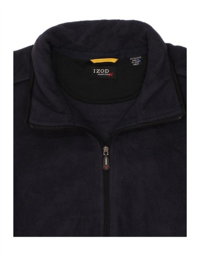 IZOD Mens Fleece Jacket UK 46 3XL Navy Blue Polyester TX14 - Picture 3 of 3