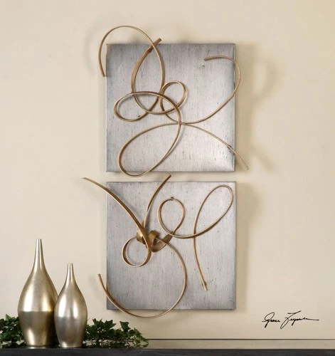 Uttermost 07071 Silver Harmony Wall Decor - 2 Piece Set - Picture 2 of 2