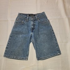 Vintage Levi Stranuss  Co Sliver Tab Youth Blue Jean Shorts Loose Fit Size 10R