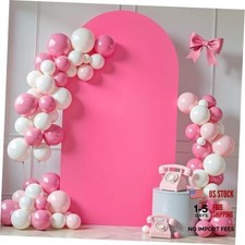 6 ft Arch Backdrop Cover - Double-Sided Spandex Arch Covers 6FT Hot Pink