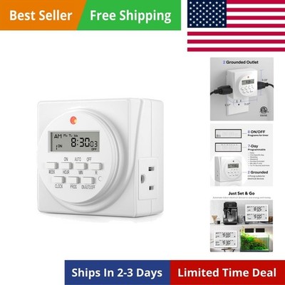 7 Day Heavy Duty Digital Programmable Timer - Dual Outlet-ULTRA-GROW by Planymax