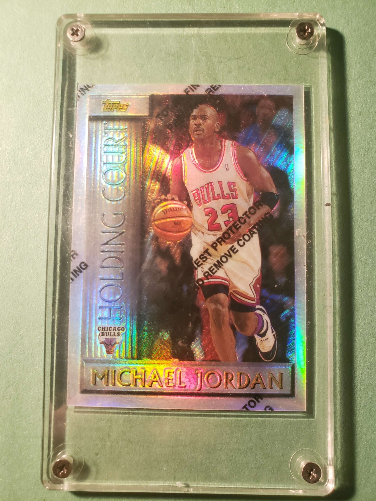 Michael Jordan Holding Court W/ Coating, 1996-97 Topps HC2