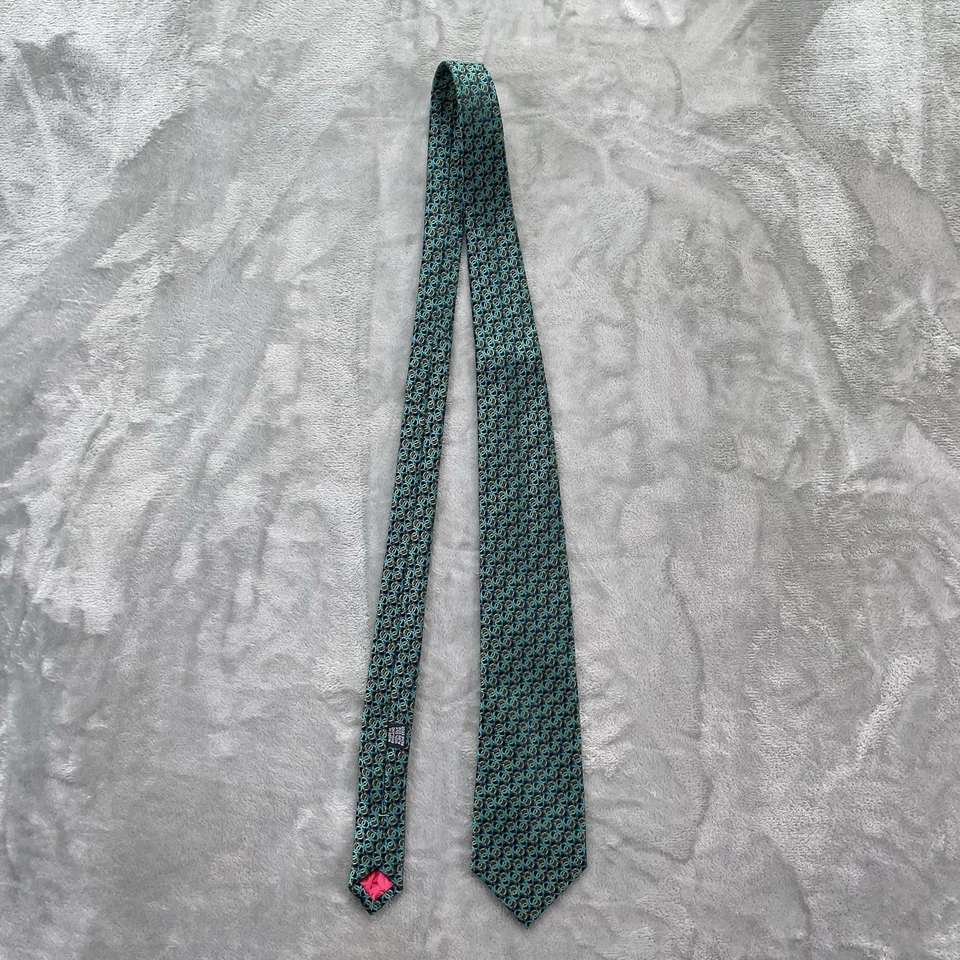 Paul Smith 男式丝绸领带豪华英格兰领带几何链高级 3.5x59 — 第 2/4 张图片
