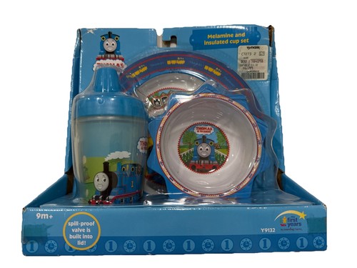 THOMAS THE TANK ENGINE Treno Vintage Piatto Melamina, Ciotola + Tazza Isolata, NUOVO