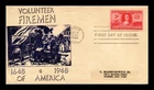Dr Jim Stamps Volunteer Firemen 300Th Anniversary FDC Spartan Thermogaphed
