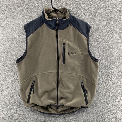 Vintage LL Bean Vest Mens Large Green Polartec Fleece Full Zip Outdoors 90s