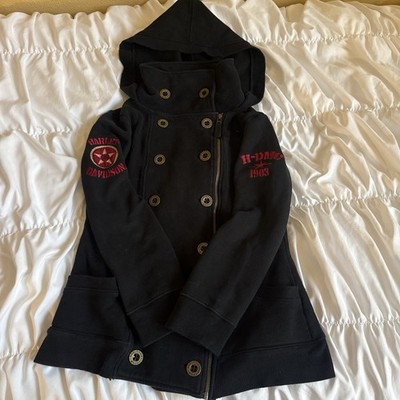 Harley Davidson Peacoat Hooded Jacket (Size Small) Black