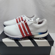 Adidas Tour360 24 Golf Shoes Men Size 9 IE3370 White/ Scarlet Red/ Royal Blue