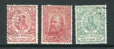 ITALIA 1910 GARIBALDI Plebiscito finemente usato lotto 3 francobolli cat euro 495